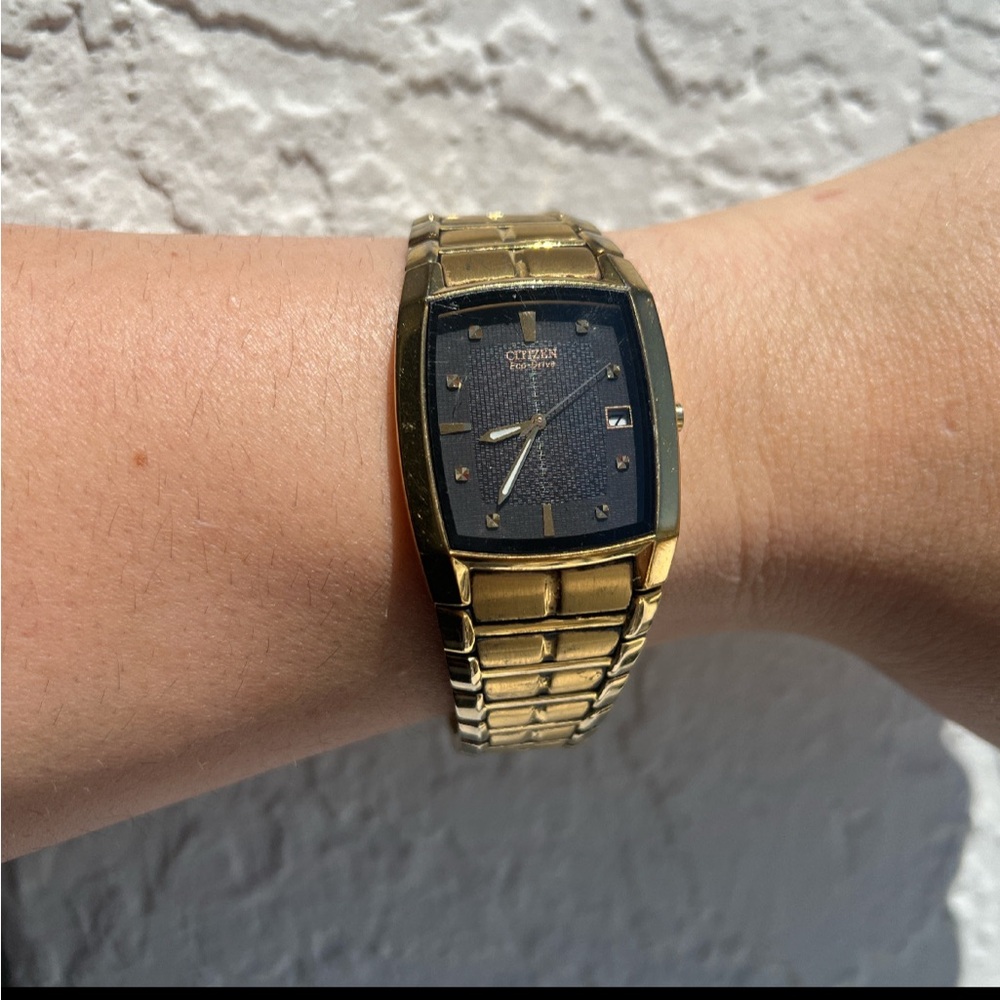 Citizen Gold-Tone Watch with Dark Dial